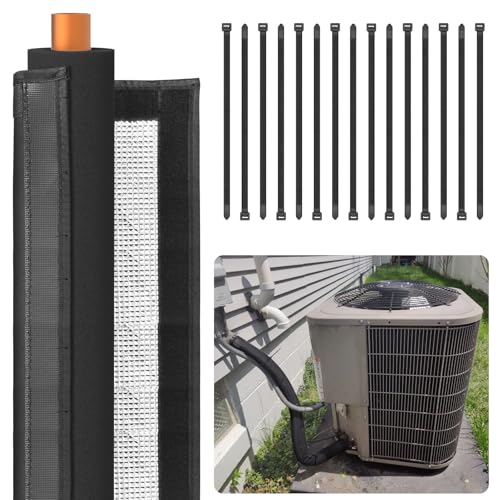 HVAC-Kupferrohr-Isolierabdeckung, 91,4 x 25,4 cm, mit 15 Kabelbändern, 3-lagig, 600D-Oxford-HVAC-Linien-Isolierhülse für den Außenbereich, AC-Rohrisolierung für zentrale Klimaanlage und Mini-Splits, 1 HVAC-Kupferrohr-Isolierabdeckung, 91,4 x 25,4 cm, mit 15 Kabelbändern, 3-lagig, 600D-Oxford-HVAC-Linien-Isolierhülse für den Außenbereich, AC-Rohrisolierung für zentrale Klimaanlage und Mini-Splits, 1 von Noideeer