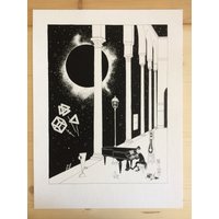 Die Verfinsterte Sonate - Original Handzeichnung Poster Kunst Schwarzweiß von NoirPapier