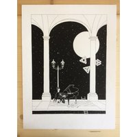 Les Dièses - Original Handzeichnung Poster Kunst Schwarz & Weiß von NoirPapier