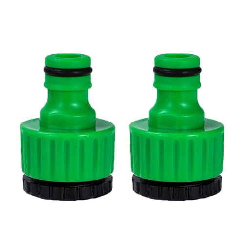 2 Sachen gardena hahnverbinder, Gartenschlauchverbinder, 1/2 Zoll 3/4 Zoll Kunststoffschlauchverbinder, 2-in-1-Gartengewindeanschluss für Wasserhahn (Green) von Nokwocy