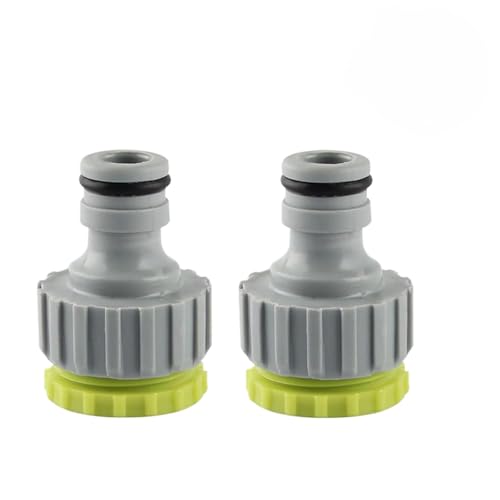 2 Sachen gardena hahnverbinder, Gartenschlauchverbinder, 1/2 Zoll 3/4 Zoll Kunststoffschlauchverbinder, 2-in-1-Gartengewindeanschluss für Wasserhahn (Gray) von Nokwocy