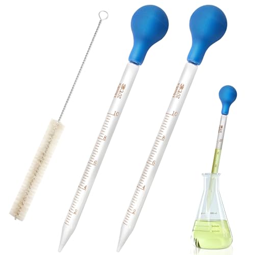 Glaspipette Pipette 10ml,2 Stück Glas Pipetten,Transfer Pipette,10ml Tropfpipette Flüssigkeiten Messpipette,Pipette Groß mit Gummi-pipettierball x 2 + Reinigungsbürste x 1 Glaspipette Pipette 10ml,2 Stück Glas Pipetten,Transfer Pipette,10ml Tropfpipette Flüssigkeiten Messpipette,Pipette Groß mit Gummi-pipettierball x 2 + Reinigungsbürste x 1 von Nokwocy
