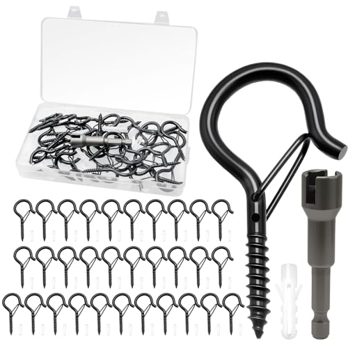Nokwocy 32 Stück Schraubhaken Edelstahl Schwarz, Haken zum Schrauben mit Sicherung, Hakenschrauben zum Aufhängen Pflanzenkörben Weihnachtsdekoration Christmas lights, Windspielen und Vogelhäuser Nokwocy 32 Stück Schraubhaken Edelstahl Schwarz, Haken zum Schrauben mit Sicherung, Hakenschrauben zum Aufhängen Pflanzenkörben Weihnachtsdekoration Christmas lights, Windspielen und Vogelhäuser von Nokwocy