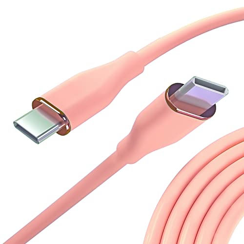 Nolhel USB-Kabel Typ C - Schnellladekabel Typ C aus robustem Silikon - USB C Kabel kompatibel mit Macbook und Smartphone (2 m, Lachsrosa) von Nolhel