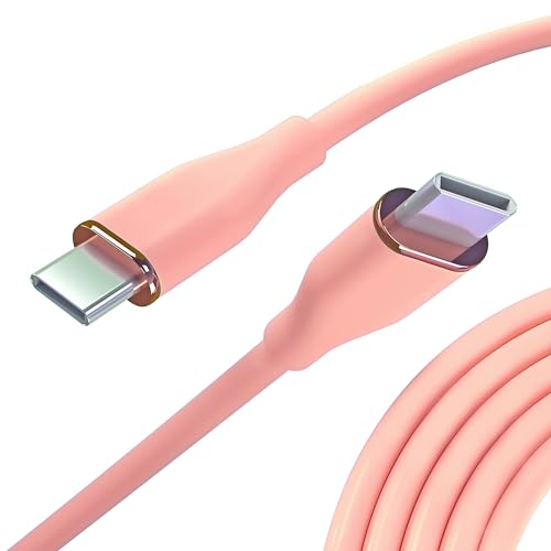 Nolhel USB Type-C Schnellladekabel 60 W - USB C USB C Kabel aus strapazierfähigem Silikon - Handykabel Typ C kompatibel mit Macbook und Smartphone (Lachsrosa, 1 m) von Nolhel