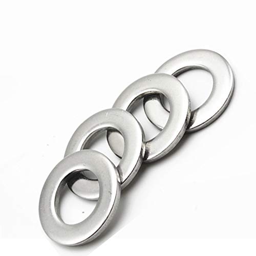 Nologo W-NUANJUN-Spring, 100Pcs DIN125 ISO7089 M1.6 M2 M2.5 M3 M4 M5 M6 304 Edelstahl Flach Maschine Waschmaschine Metric Flachdichtung Unterlegscheibe (Größe : M2) von Nologo