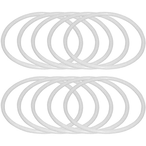Nologo WLYX 10Pcs Traumfänger Runde Hoop weißer Kunststoff-Ringe Hoop Wrapping Kreis for DIY manuelle handgemachte Fertigkeiten (16cm) (Size : 16cm) von Nologo