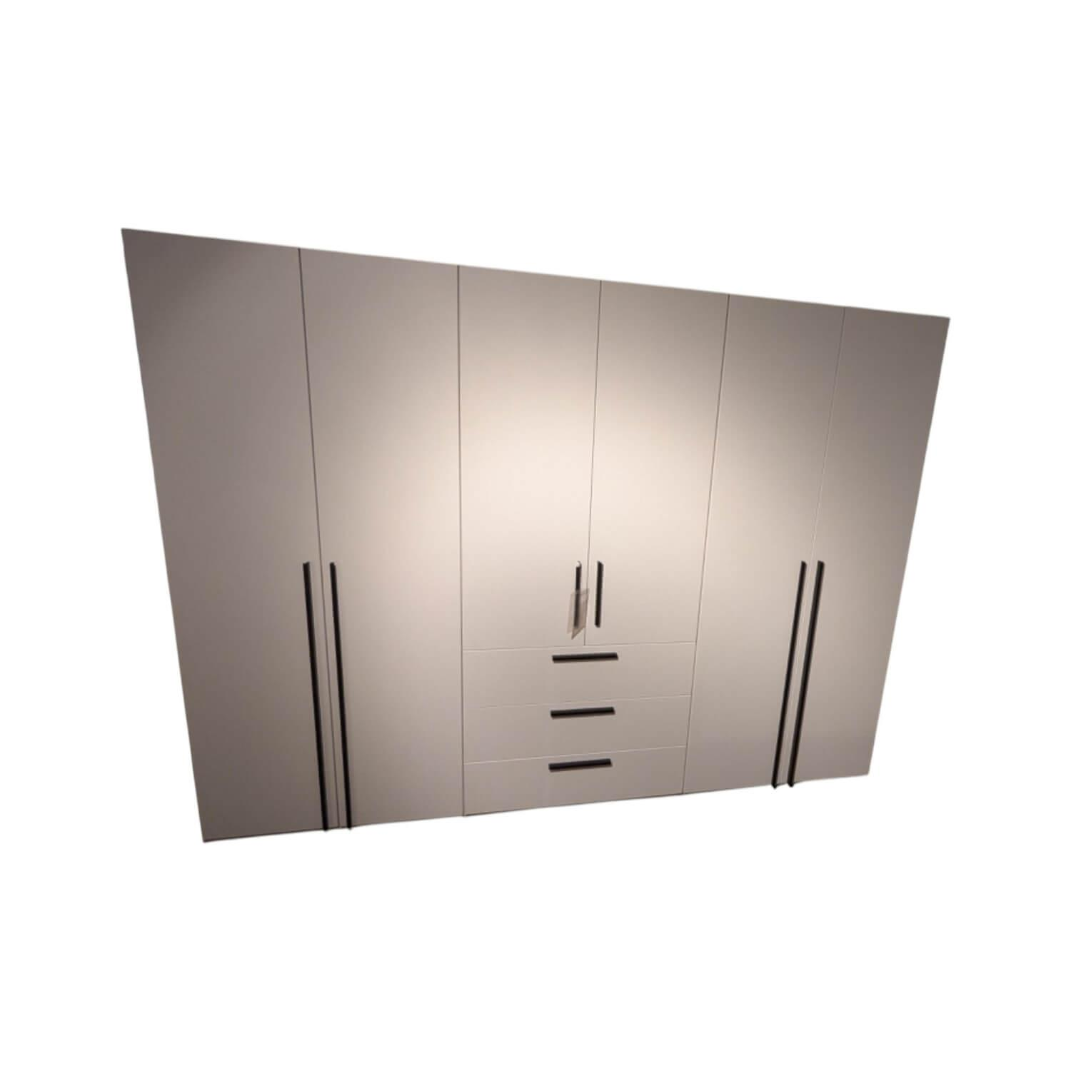 Schrank Horizont 100 P9 Polarweiß Weiß Innen Leinenoptik Twist von Nolte