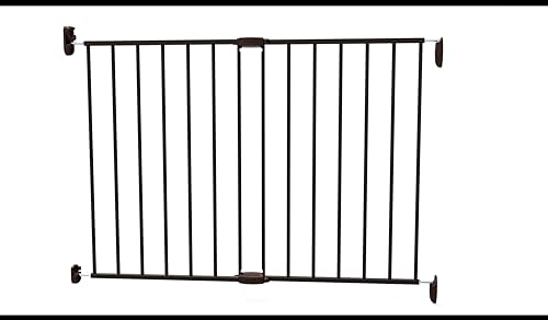 Noma Treppenschutzgitter ausziehbar für Baby, Kinder & Hunde mit Softclose (62-102cm, Metall, schwarz), Türschutzgitter mit Bohren, Sicheres Türgitter & Treppengitter als Absperrgitter & Treppenschutz von Noma