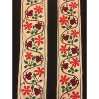 Vintage Tadschikistan Seidenstickerei Ein Paar Wandbehang in Gutem Zustand, 210 X 23 cm 81 10 Zoll Kostenloser Versand von NomadicTribalArt