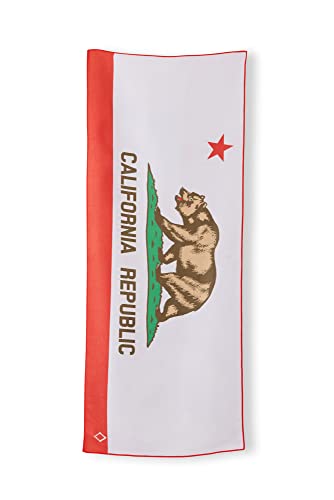 Nomadix Original Handtuch – perfekt für Strand, Pool, Reisen, Camping, Yoga – aus recycelten Materialien – super saugfähig – sandabweisend – Flagge Kalifornien – 72,5 x 30 cm von Nomadix