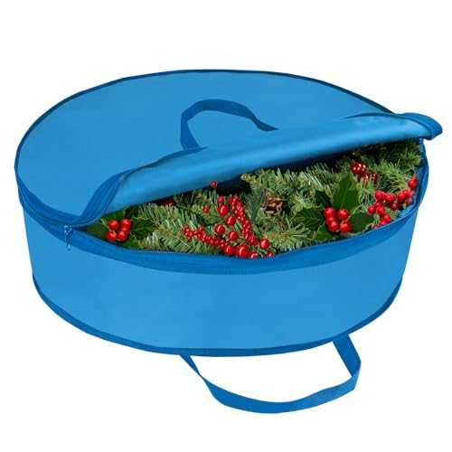 Aufbewahrungstasche,Weihnachtskranz-Aufbewahrungsbehälter-Tasche, Weihnachts-Hängekranz, Erweiterbarer Raum mit Griff und Reißverschluss Für Weihnachtsdekorationen Kränze,Girland Aufbewahrungstasche von nomiou