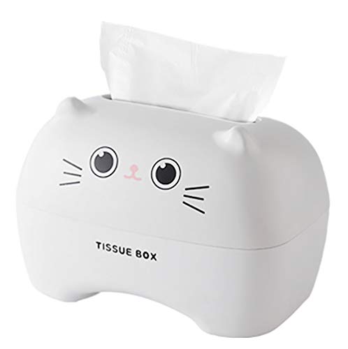 CYJZHEU Casa Kosmetiktücherbox, Feuchttücher-Box Rechteckiger Taschentuchspender Papierhandtuch Box Cartoon Tissue Container für Home Office Auto Tissue Cover Hotel Restaurant Dekoration (Weiß) von None/Brand