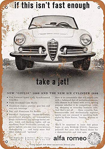 Alfa Romeo Blechschild Retro Blech Metall Schilder Poster Deko Vintage Kunst Türschilder Schild Warnung Hof Garten Cafe Toilette Club Geschenk von None Brand