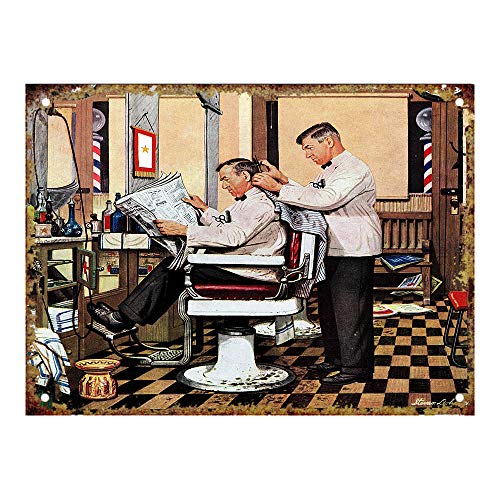 Barber Shop Blechschild Retro Blech Metall Schilder Poster Deko Vintage Kunst Türschilder Schild Warnung Hof Garten Cafe Toilette Club Geschenk von None Brand