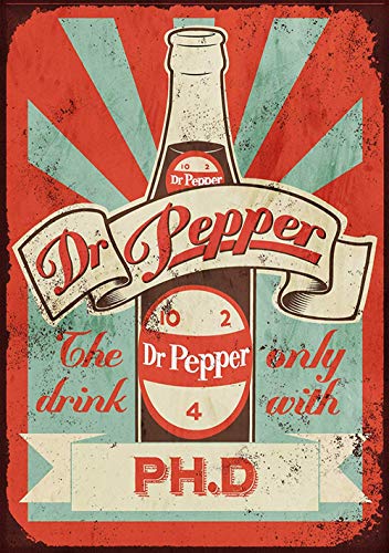 Dr Pepper Blechschild Retro Blech Metall Schilder Poster Deko Vintage Kunst Türschilder Schild Warnung Hof Garten Cafe Toilette Club Geschenk von None Brand