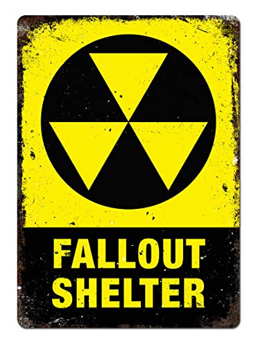 Fallout Shelter Blechschild Retro Blech Metall Schilder Poster Deko Vintage Kunst Türschilder Schild Warnung Hof Garten Cafe Toilette Club Geschenk von Hongxin