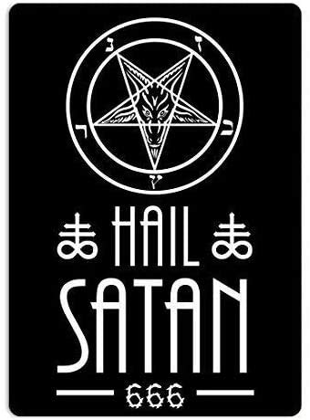 Hail Satan Pentagram Blechschild Retro Warnschild Vintage Metall Poster Plakette Eisen Malerei Kunst Dekor für Home Cafe Garden Pub Büro 30x20 cm von Hongxin