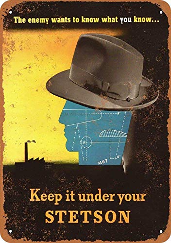 Keep It Umder Your Stetson Blechschild Retro Blech Metall Schilder Poster Deko Vintage Kunst Türschilder Schild Warnung Hof Garten Cafe Toilette Club Geschenk von None Brand