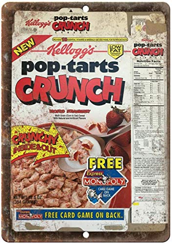 Kelloggs Pop Ts Crunch Müsli-Box Retro Wanddekoration Metall Blechschild bemalt Kunst Poster Dekoration Plakette Warnung Cafe Garage Party Spiel Zimmer Türschilder von None Brand