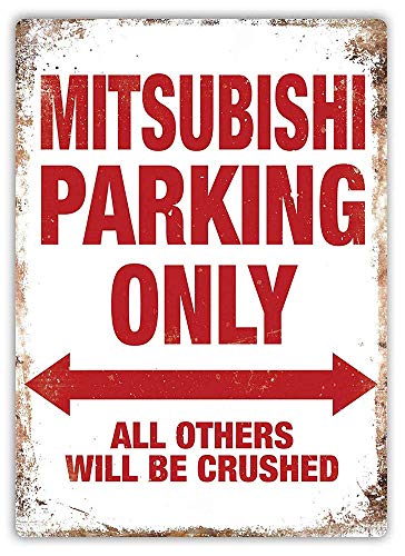 Mitsubishi Parking Only Blechschild Retro Blech Metall Schilder Poster Deko Vintage Kunst Türschilder Schild Warnung Hof Garten Cafe Toilette Club Geschenk von Hongxin