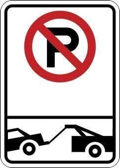 No Parking Signs with No Parking Symbol and Tow-Away Symbol Blechschild Retro Warnschild Vintage Metall Poster Plakette Eisen Malerei Kunst Dekor für Home Cafe Garden Pub Büro 30x20 cm von Hongxin