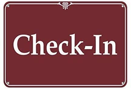 None Brand Check-in BusinessFeature Department Store Blechschild Retro Metall Poster Vintage Kunst Schild Schilder Hof Garten Tür Cafe Pub Toilette Geburtstag Weihnachten Geschenk von None Brand