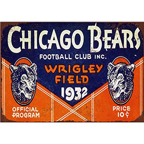 None Brand Chicago Bears Retro Wanddekoration Metall Blechschild Bemalt Kunst Poster Dekoration Schild Warnschild Cafe Garage Party Spiel Zimmer Türschilder von Hongxin