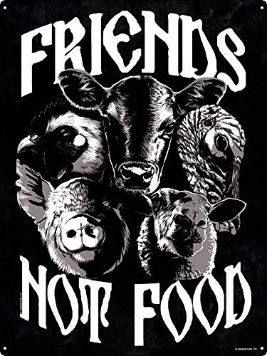 None Brand Friends Not Food Retro-Wanddekoration Metall-Blechschild bemalt Kunst Poster Dekoration Schild Warnung Cafe Garage Party Spiel Zimmertürschilder von None Brand