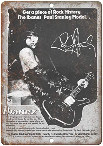 None Brand Ibanez Gitarre Paul Stanley Retro Wanddekoration Metall Blechschild Painted Art Poster Dekoration Plakette Warnung Cafe Garage Party Spiel Zimmer Türschilder von Hongxin