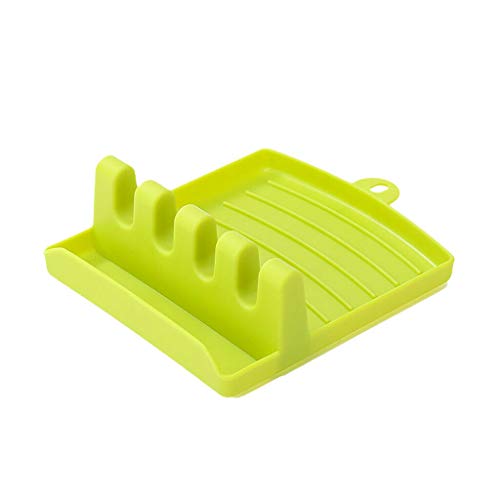 None Brand Kitchen Utensil Rest, Spoon Rest, Kitchen Utensil Set, Kitchen Heat Resistant Silicone Spoon Rest Cooking Utensil Spatula Holder Tools (Green) von None Brand