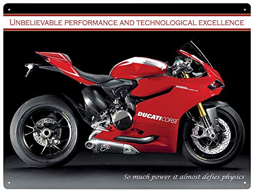 Noone Brand Ducati Motorrad Retro Wanddekoration Metall Blechschild bemalt Kunst Poster Dekoration Plakette Warnung Cafe Garage Party Spiel Zimmer Türschilder von Hongxin