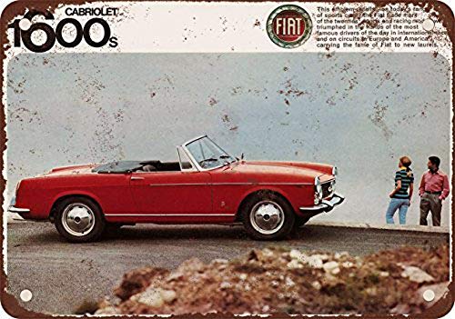 Noone Brand Fiat S Cabriolet Retro Wanddekoration Metall Blechschild bemalt Kunst Poster Dekoration Plakette Warnung Cafe Garage Party Spiel Zimmer Türschilder von Hongxin
