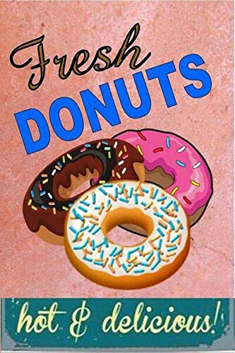 Noone Brand Fresh Donuts Retro Wanddekoration Metall Blechschild bemalt Kunst Poster Dekoration Plakette Warnung Cafe Garage Party Spiel Zimmer Türschilder von Hongxin