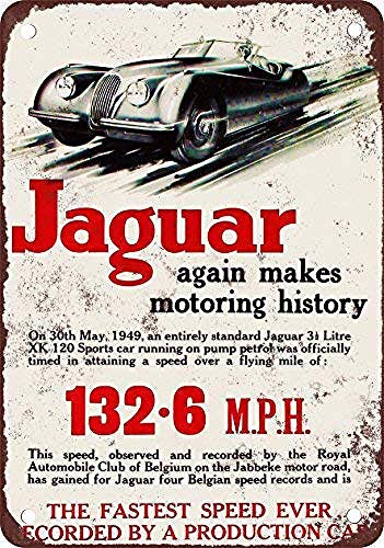 Noone Brand Jaguar Retro Wanddekoration Metall Blechschild bemalt Kunst Poster Dekoration Plakette Warnung Cafe Garage Party Spiel Zimmer Türschilder von None Brand