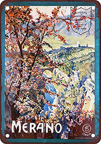 Noone Brand Merano Italy Retro Wanddekoration Metall Blechschild bemalt Kunst Poster Dekoration Plakette Warnung Cafe Garage Party Spiel Zimmer Türschilder von Hongxin