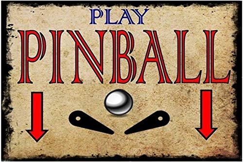 Play Pinball Blechschild Retro Blech Metall Schilder Poster Deko Vintage Kunst Türschilder Schild Warnung Hof Garten Cafe Toilette Club Geschenk von None Brand