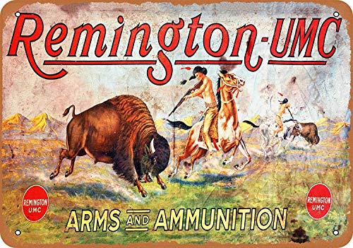 Remington Arms and Ammunition Blechschild Retro Blech Metall Schilder Poster Deko Vintage Kunst Türschilder Schild Warnung Hof Garten Cafe Toilette Club Geschenk von Hongxin
