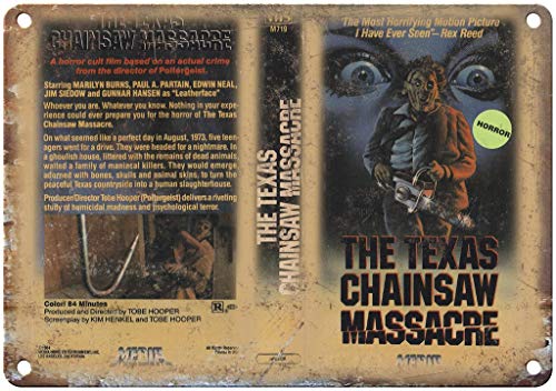 Texas Chainsaw Massacre Blechschild Retro Blech Metall Schilder Poster Deko Vintage Kunst Türschilder Schild Warnung Hof Garten Cafe Toilette Club Geschenk von Hongxin