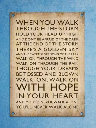 Vintage Retro Style Youll Never Walk Alone YNWA Wall Door Blechschild Retro Metall Poster Vintage Kunst Schild Schilder Hof Garten Tür Cafe Pub Toilette Geburtstag Weihnachten Geschenk Vintage Retro Style Youll Never Walk Alone YNWA Wall Door Blechschild Retro Metall Poster Vintage Kunst Schild Schilder Hof Garten Tür Cafe Pub Toilette Geburtstag Weihnachten Geschenk von Hongxin