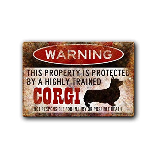 Warning Corgi Blechschild Retro Blech Metall Schilder Poster Deko Vintage Kunst Türschilder Schild Warnung Hof Garten Cafe Toilette Club Geschenk von None Brand