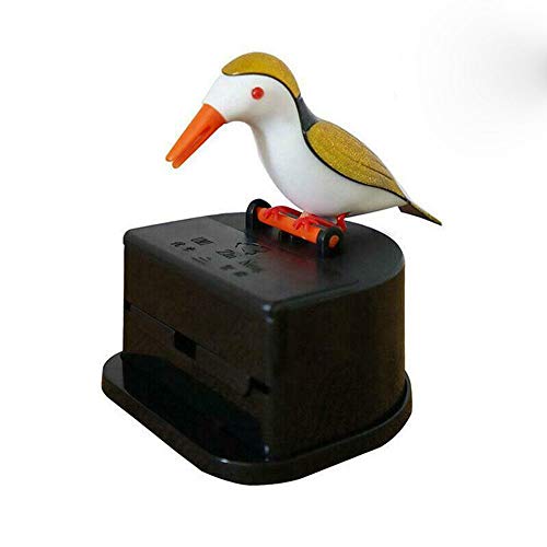 fashion Small Cute Bird Toothpick Container automatic toothpick dispenser toothpick tool (Gold) von None Brand