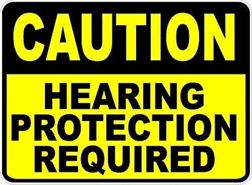 None Branded Caution Hearing Protection Blechschild Metall Poster Vintage Kunst Schild Schilder Hof Garten Tür Cafe Pub Toilette von None Branded