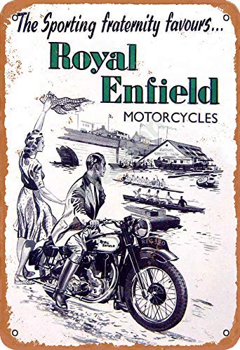 None Branded The Sporting Fraternity Favors Royal Enfield Motorcycles Metall Blechschild Retro Metall gemalt Kunst Poster Dekoration Plaque Warnung Bar Garage Party Hauptdekoration von None Branded