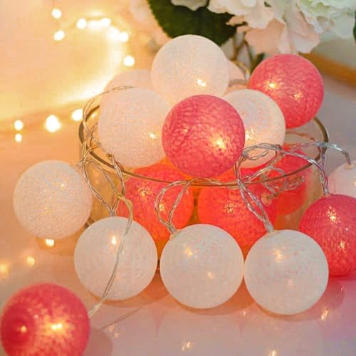 LED Lichterkette Baumwollkugeln Batteriebetrieben, 3,3m 20er Cotton Ball Lichterketten Kugeln Nachtlicht für Weihnachten, Hochzeit, Party, Zimmer, Wohnheim, Innen Deko LED Lichterkette Baumwollkugeln Batteriebetrieben, 3,3m 20er Cotton Ball Lichterketten Kugeln Nachtlicht für Weihnachten, Hochzeit, Party, Zimmer, Wohnheim, Innen Deko von Ciskotu