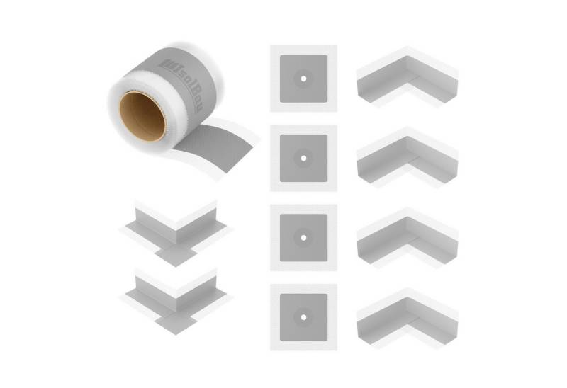 None Dichtband Isolbau 104G Bandset 10 m Dichtband Bad Küche Wand Innenecken Toiletten Duschen Küchen Wasch- und Kellerräume Terrasse Balkone Sauna von None