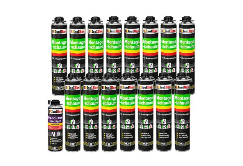 None Fenster SET Pistolenschaum 15 x 750 ml Schall Schaumpistole Wärmedämmung, Pistolenschaum 15 x 750 ml + 1 Reiniger 500ml von None