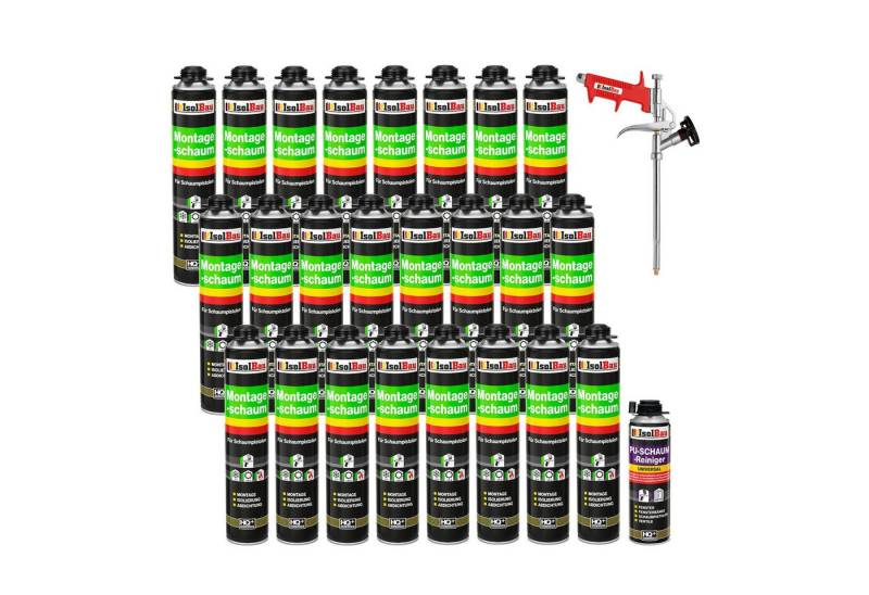 None Fenster SET Pistolenschaum 24 x 750 ml PU-Schaum-Schaumpistole Dämmen, PCV-Profile Holz Holzwerkstoffe Ziegelsteine Beton Gips Metall von None