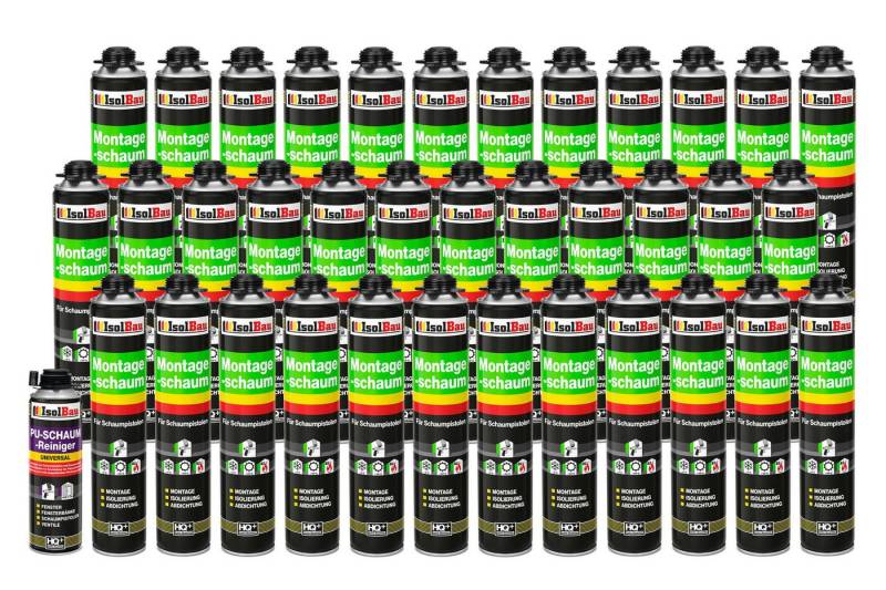 None Fenster SET Pistolenschaum 36 x 750 ml Schall Schaumpistole Wärmedämmung, Pistolenschaum 36 x 750 ml + 1 Reiniger 500ml von None