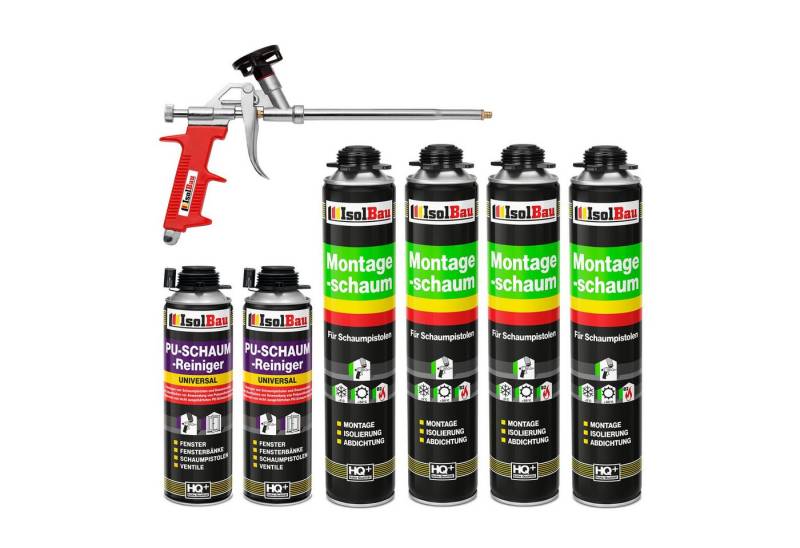None Fenster SET Pistolenschaum 4 x 750 ml Montageschaum B2 Schaumpistole, PCV-Profile Holz Holzwerkstoffe Ziegelsteine Beton Gips Metall von None
